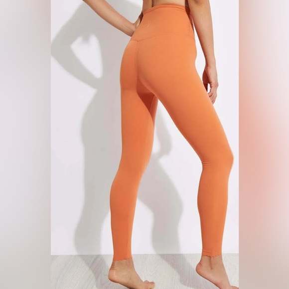 Nike Yoga Orange Luxe Dri Fit High-Waisted 7/8 Eyelet Leggings Women’s Size XXS - Picture 3 of 4
